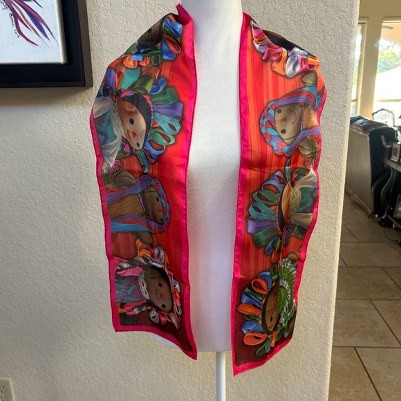 Oscar Munderik Mexican Dolls Scarf. NWT - Picture 1 of 9